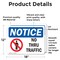 Signmission No Thru Traffic Sign, Vinyl Decal, 18in W x 12in L, 2PK OS-2PACK-NS-D-1218-L-16199 - alternate 3